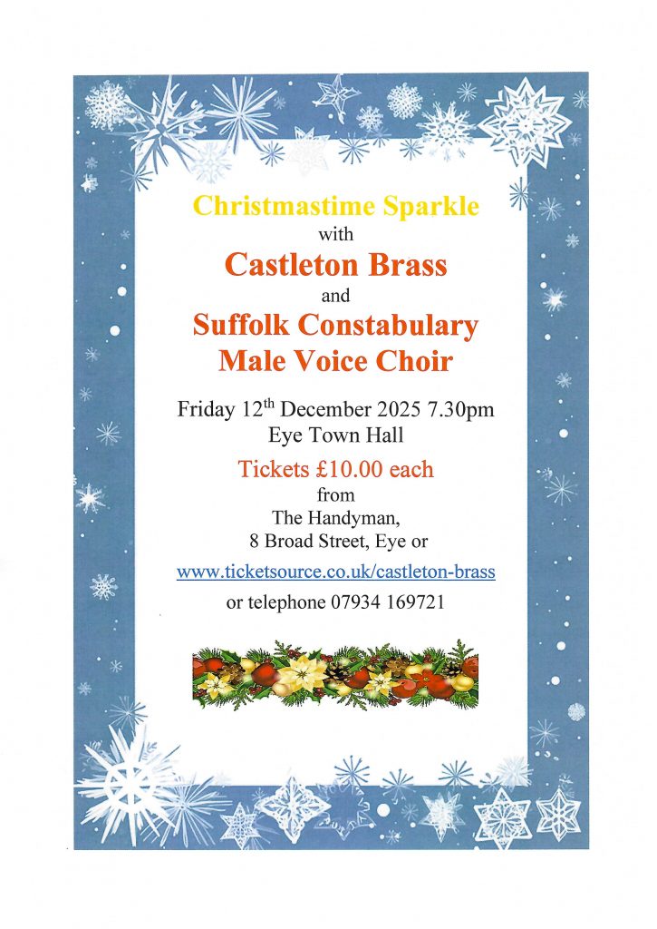 Christmas Sparkle Concert in Eye Town Hall 12th December 2025